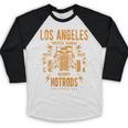 Los Angeles Hotrods Automotive Nostalgia Distressed Premium Tri-Blend Baseball Raglan Shirt