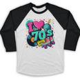 I Love The 70s Retro Cassette Roller Vinyl Disco Nostalgia Baseball Raglan Shirt