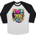 I Love The 70s Retro Cassette Roller Vinyl Nostalgia Vibes Baseball Raglan Shirt