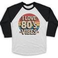 I Love 80’s Vibes Retro 80s Style Vintage Sunset Nostalgia Baseball Raglan Shirt