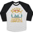 Master's Level Complete Vintage Video Gamer Graduation Baseball Raglan Shirt