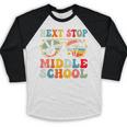 Next Stop Middle School Elementary School Graduation 2025 Baseball Raglan Shirt