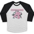 Nostalgia 80s 90s Retro Style Graphics Rose Pink Flower Baseball Raglan Shirt