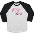 Nurse Graduation RN Nursing School Nurse Established 2023 Baseball Raglan Shirt