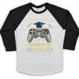 I Paused My Game To Graduate Class Of 2023 Gamer Graduation Baseball Raglan Shirt