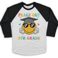 Peace Out 5th Grade Graduation Last Day Of School Baseball Raglan Shirt