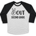 Peace Out Second Grade Last Day Of School Graduation Kids Baseball Raglan Shirt