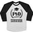 PHD Survivor T-Shirt Graduation Student Teacher For Men Women Kids Baseball Raglan Shirt