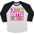 Pink STRAIGHT OUTTA Preschool PRE-K Graduation Baseball Raglan Shirt