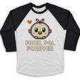 Pixel Art Pet Y2K Retro Vintage Digital Nostalgia Y2K Tech Baseball Raglan Shirt
