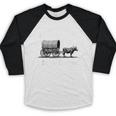 Please Be Patient I'm From The 1900s Oxen And Wagon Baseball Raglan Shirt