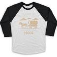 Please Be Patient I'm From The 1900s Retro Pixel Horse Wagon Premium Baseball Raglan Shirt