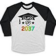 Pre-K -12th Grade Hand Prints Space Graduation Class Of 2037 Baseball Raglan Shirt