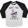 Preschool Graduate Shirt ABC 123 Mic Drop Llama Graduation Baseball Raglan Shirt
