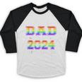 Proud Dad Of 2024 Graduate Class 2024 Graduation Family Baseball Raglan Shirt