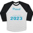 Proud Godfather Of Three 2023 Graduate 23 Class Graduation Baseball Raglan Shirt