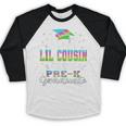 Proud Little Cousin Of PreK School Graduate 2024 Graduation Baseball Raglan Shirt