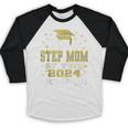 Proud Step Mom Of Two 2024 Graduate Class 2024 Graduation Baseball Raglan Shirt