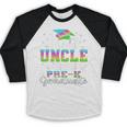 Proud Uncle Of PreK School Graduate 2024 Graduation Uncle Baseball Raglan Shirt