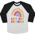 Rainbow Last Day Of 2nd Grade Teacher Student Graduation For Men Women Kids Baseball Raglan Shirt