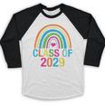 Rainbow Senior 2029 Shirt Class Of 2029 Cute Graduation Baseball Raglan Shirt