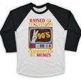 Raised By Television Corrupted By Memes Internet Nostalgia Baseball Raglan Shirt