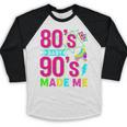 Retro 1980s 80's Baby 1990s 90's Made Me Nostalgia Vibes Premium Tri-Blend Baseball Raglan Shirt