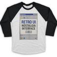 Retro Computer Dialog Box 90s Desktop Interface Nostalgia Baseball Raglan Shirt
