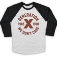 Retro Gen X 1965-1980 Sarcastic Nostalgia Graphic Premium Tri-Blend Baseball Raglan Shirt