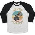 Retro Grammophone Never Forget Nostalgia Vintage Baseball Raglan Shirt