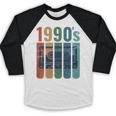 Retro Nineties Style Audio Tape Nostalgia Year 1990 Premium Tri-Blend Baseball Raglan Shirt