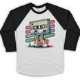 Retro Old Cassette Tape Cartoon With Walker Nostalgia Baseball Raglan Shirt