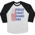Retro Proud Coast Guard Dad Graduation Dad Usa Flag Outfit Baseball Raglan Shirt