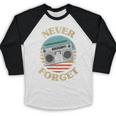 Retro Radio Never Forget Nostalgia Vintage Baseball Raglan Shirt