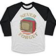 Retro TV Never Forget Nostalgia Vintage Baseball Raglan Shirt Retro TV Never Forget Nostalgia Vintage Baseball Raglan Shirt