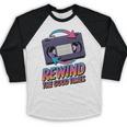 Rewind Good Times Retro VHS Tape Nostalgia 80s 90s Premium Tri-Blend Baseball Raglan Shirt