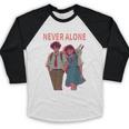 Running Together Always Connected Anime Nostalgia Message Baseball Raglan Shirt
