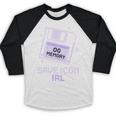 Save Icon IRL Retro Tech Humor Floppy Disk 90s Nostalgia Baseball Raglan Shirt