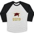 Senior 2019 Graduation Shirt Burgundy Gold Class Colors G23 Baseball Raglan Shirt