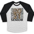 Senior 2021 Grad Class Of 2021 Graduation Leopard Cheetah Baseball Raglan Shirt