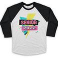 Senior 2022 Graduation Class Of 2022 Retro 90's Graduation Baseball Raglan Shirt