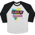 Senior 2023 Graduation Class Of 2023 Retro 90's Graduation Baseball Raglan Shirt