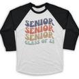 SENIOR 2023 Retro Class Of 2023 Seniors Graduation 23 Hippie Baseball Raglan Shirt