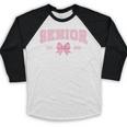 Senior 2026 Class Of 2026 Coquette Pink Bow Graduation 2026 Baseball Raglan Shirt