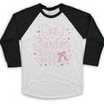 Senior 2026 Class Of 2026 Coquette Pink Bow Graduation Baseball Raglan Shirt