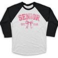 Senior 2026 Coquette Pink Bow Class Of 2026 Graduation Girls Baseball Raglan Shirt