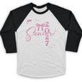 Senior 2027 Class Of 2027 Coquette Pink Bow Graduation 2027 Premium Tri-Blend Baseball Raglan Shirt