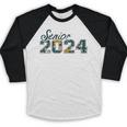 Senior Graduation Class Of 2024 Cute Senior 2024 Flowers Baseball Raglan Shirt