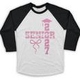 Senior Mom 2027 Class Of 2027 Coquette Bow Graduation 2027 Baseball Raglan Shirt