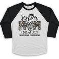 Senior Mom Class Of 2025 Senior Mama 2025 Leopard Graduation Baseball Raglan Shirt